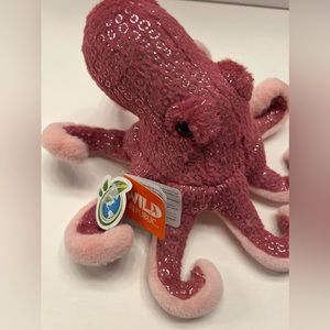 Octopus Plush Childs toy By Wild Republic New with tags, pink and silver, ocean